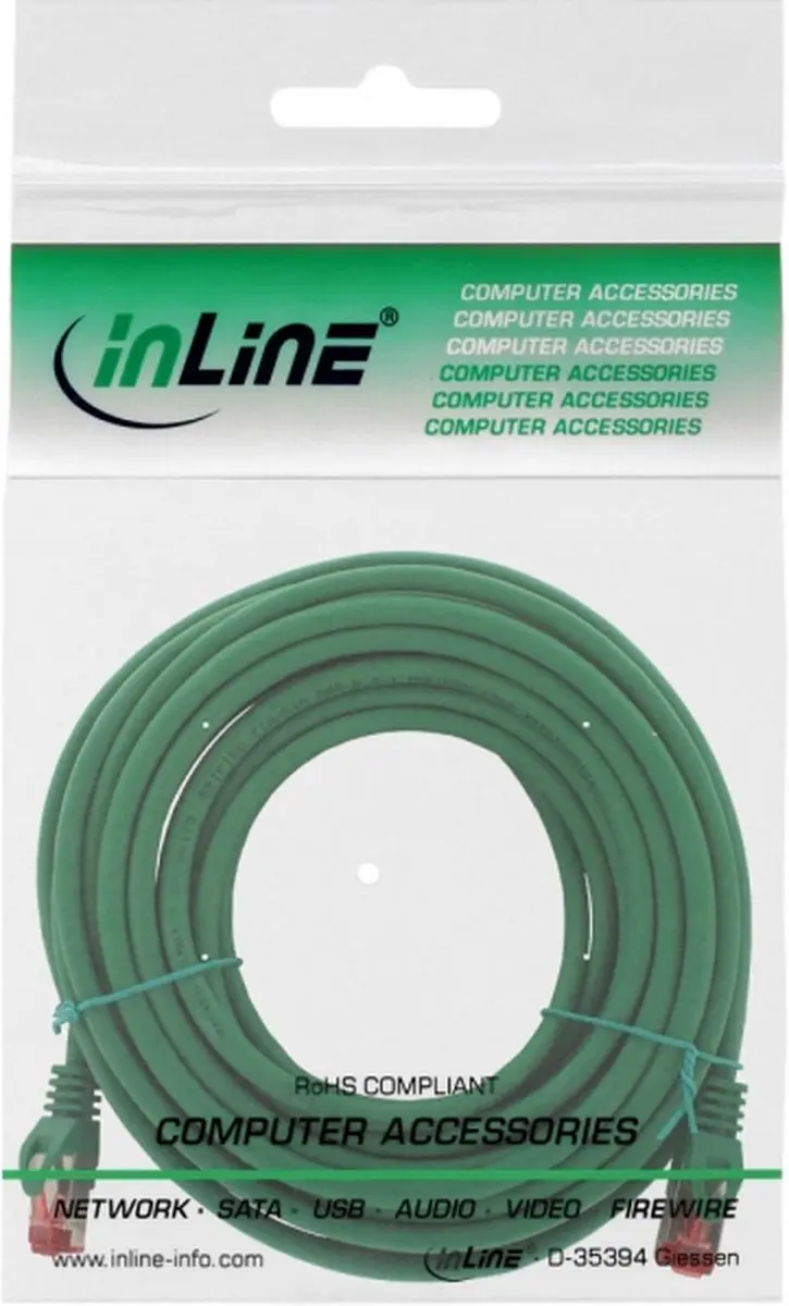 InLine Patchkabel S/FTP Cat.6 15m - Groen
