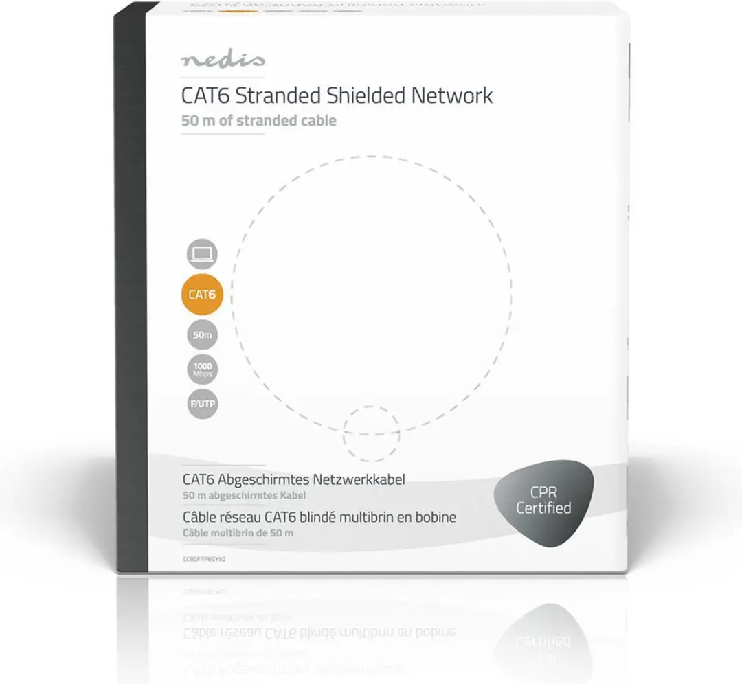 Nedis CAT6 Netwerkkabel Rol 50m - Grijs
