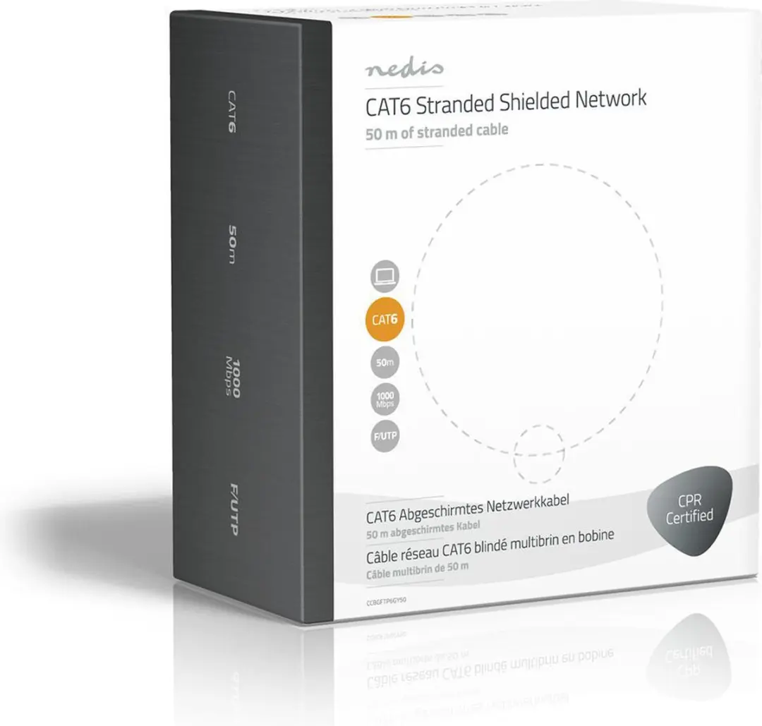 Nedis CAT6 Netwerkkabel Rol 50m - Grijs