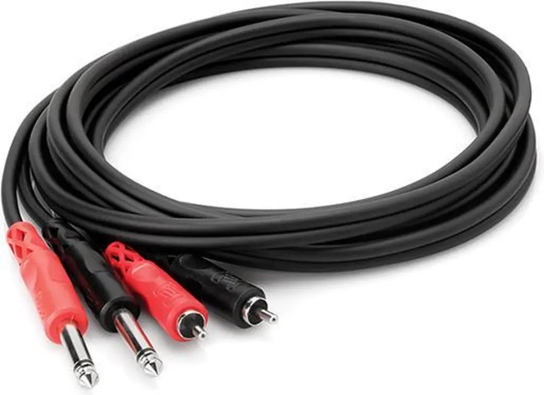 Hosa CPR-202 Jack naar Tulp Kabel 2m - Zwart/Rood