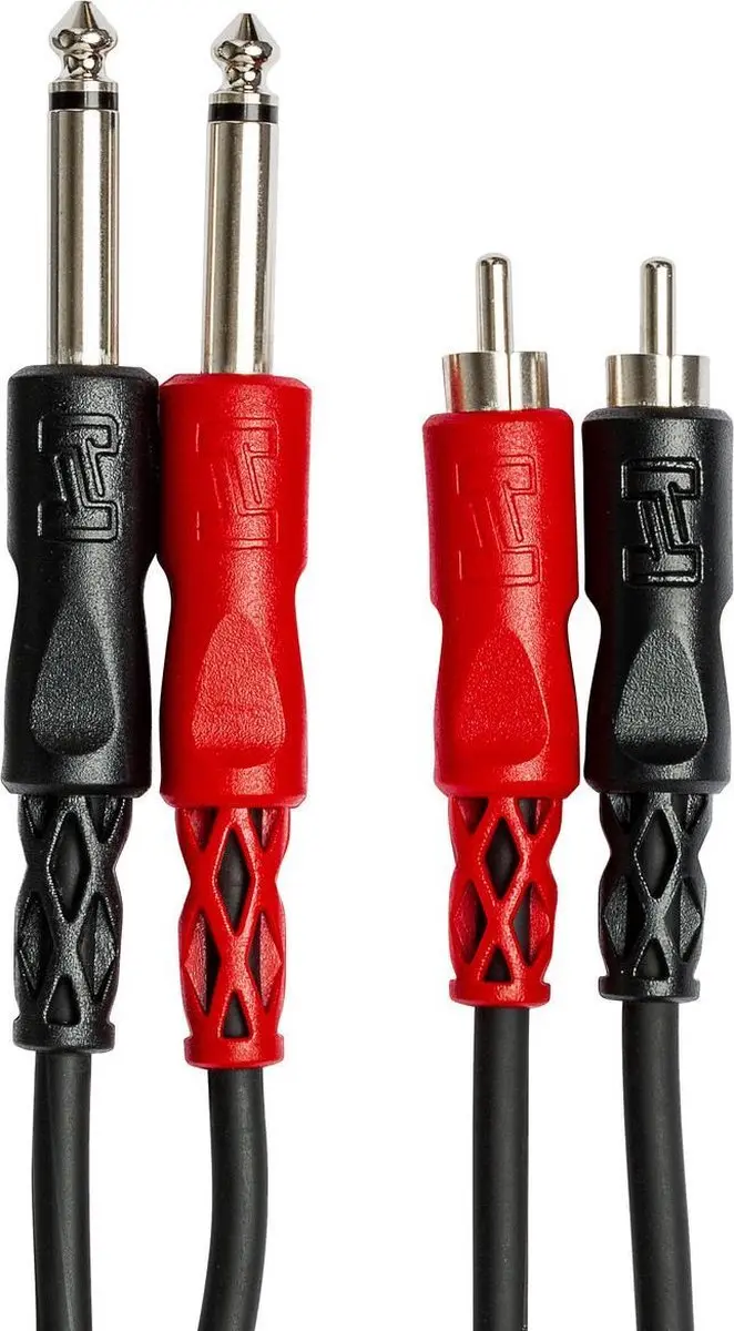 Hosa CPR-202 Jack naar Tulp Kabel 2m - Zwart/Rood