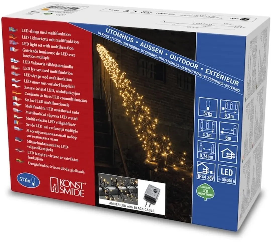 Konstsmide Micro LED Clustersnoer 576 Extra Warmwit - Zwart