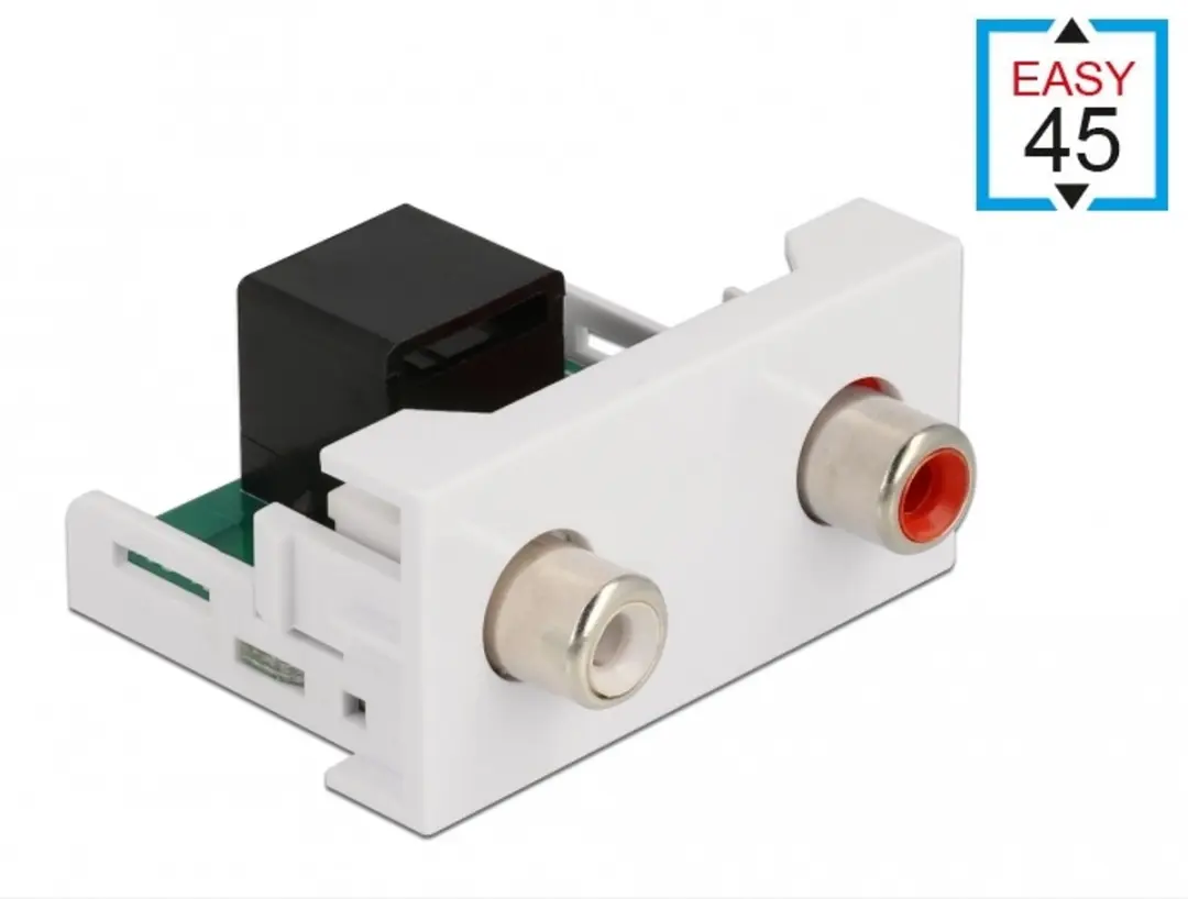 Delock Easy 45 Module 2x RCA naar RJ45 - 22.5x45mm
