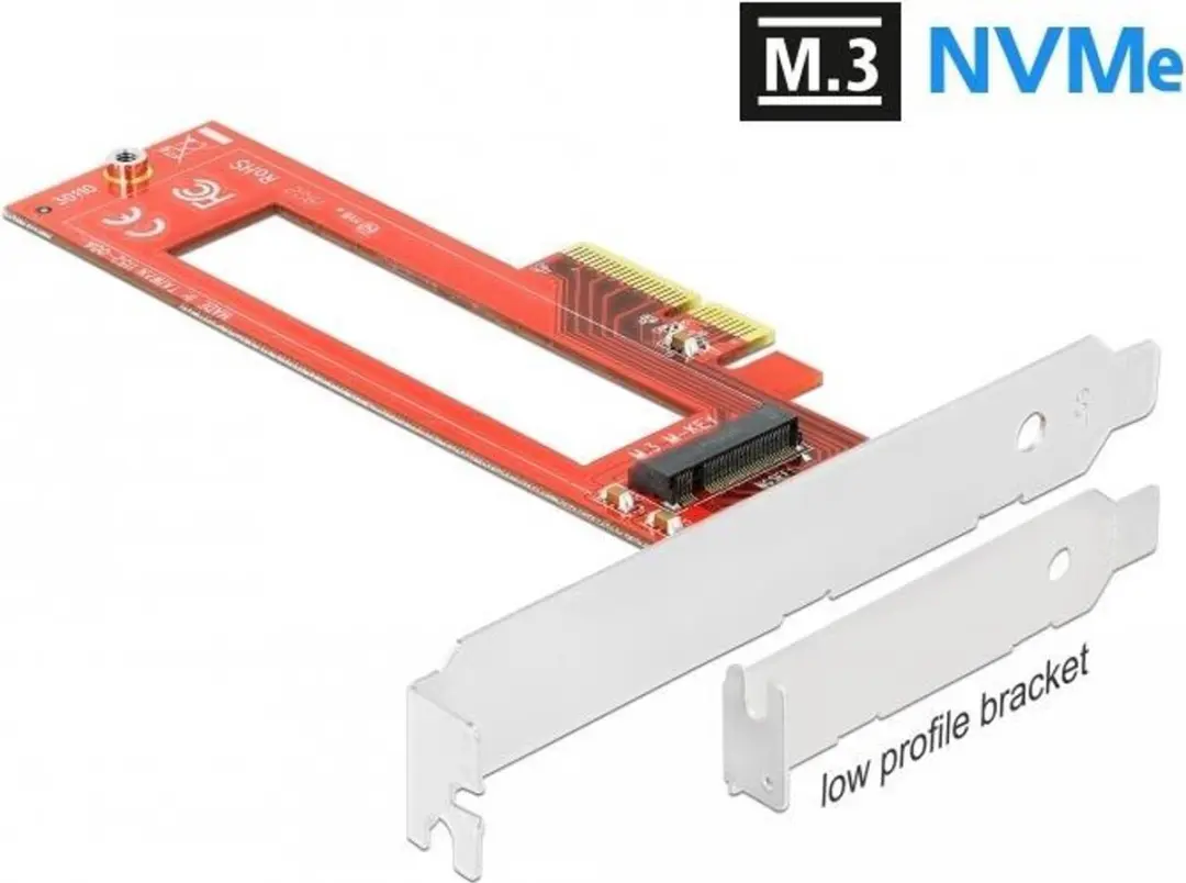 Delock PCIe x4 naar M.3/NF1 Kaart - Rood