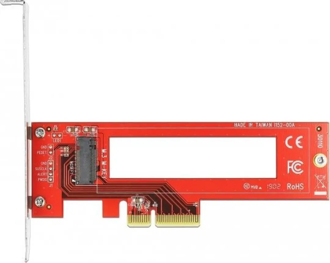Delock PCIe x4 naar M.3/NF1 Kaart - Rood