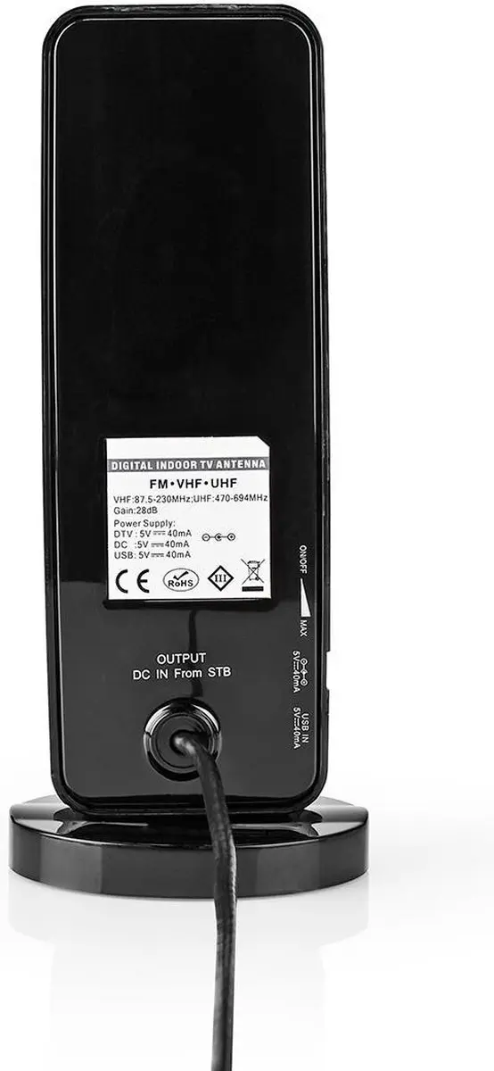 Nedis Binnenantenne ANIR1504BK700 - Actief - 28dB - Zwart