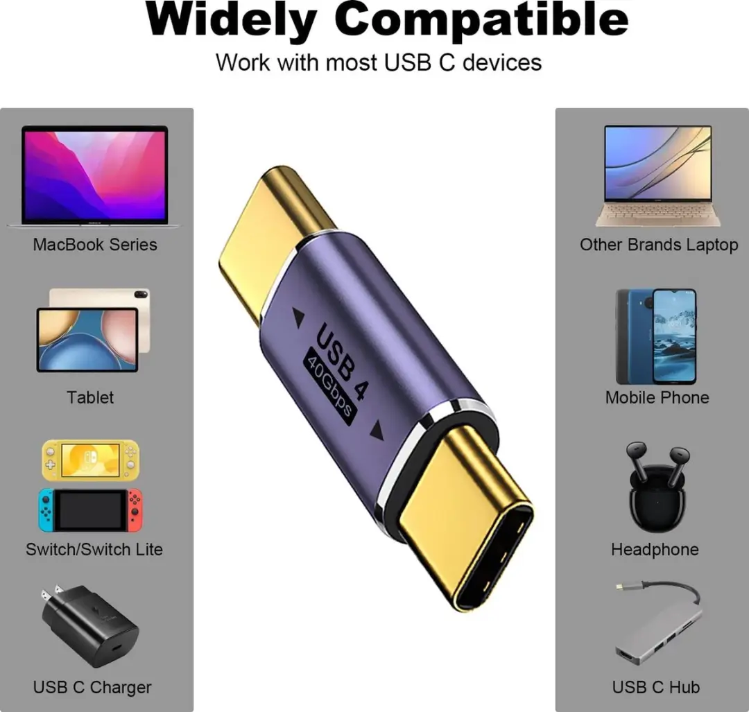 NÖRDIC USB4-306 USB-C Adapter - 8K60Hz 40Gb/s PD 100W - Paars