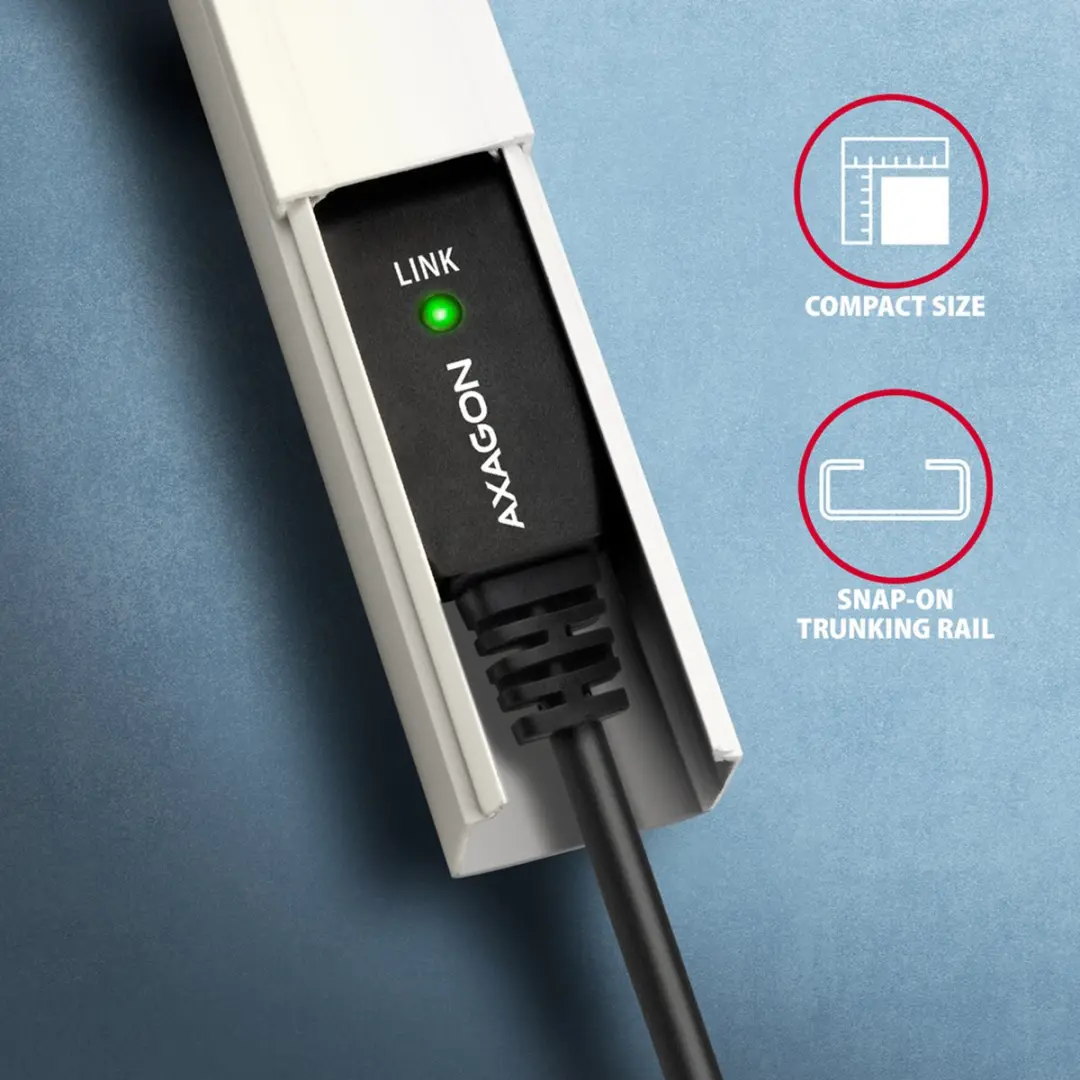 Axagon ADR-220B USB 2.0 Kabel 10m - Zwart - afbeelding 6 van 6