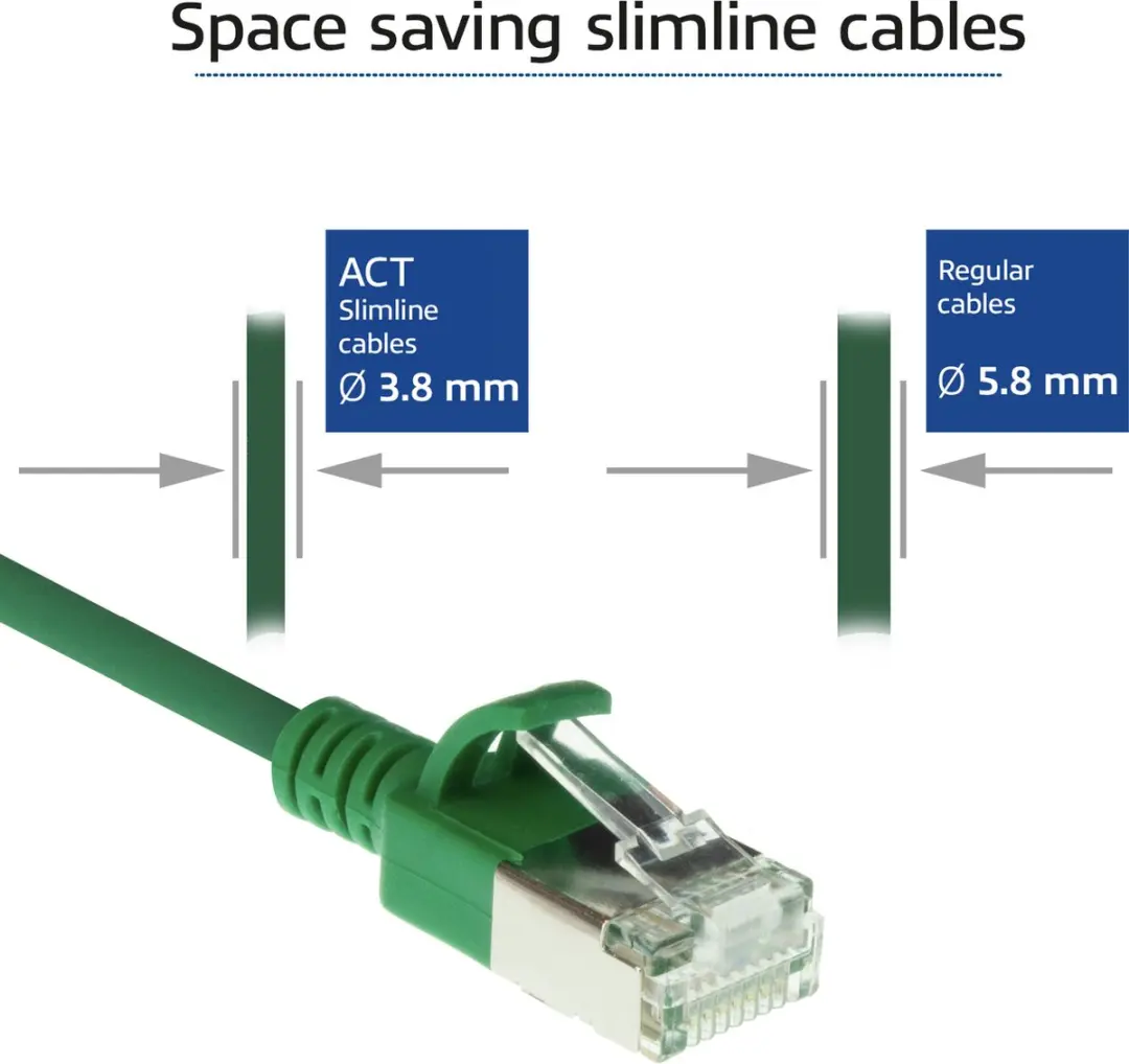 ACT DC7703 Groene LSZH U/FTP CAT6A Patchkabel 3m - Snagless