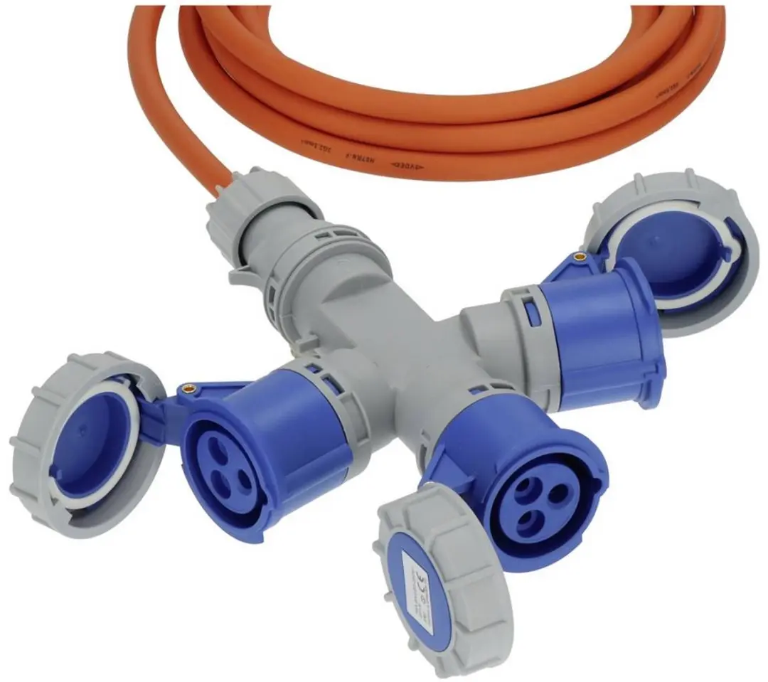 Brennenstuhl Stroom Camping-CEE-verlengkabel 2m 3G 2,5mm² - Blauw/Grijs/Oranje