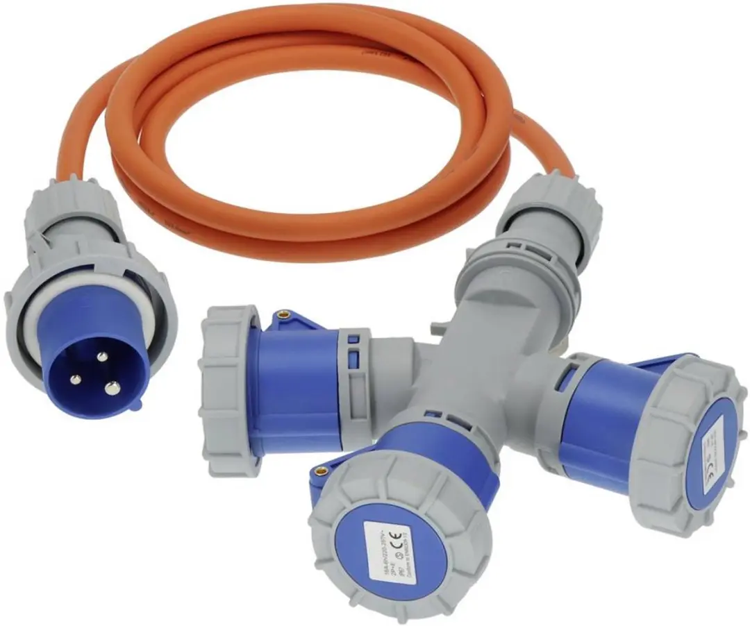Brennenstuhl Stroom Camping-CEE-verlengkabel 2m 3G 2,5mm² - Blauw/Grijs/Oranje