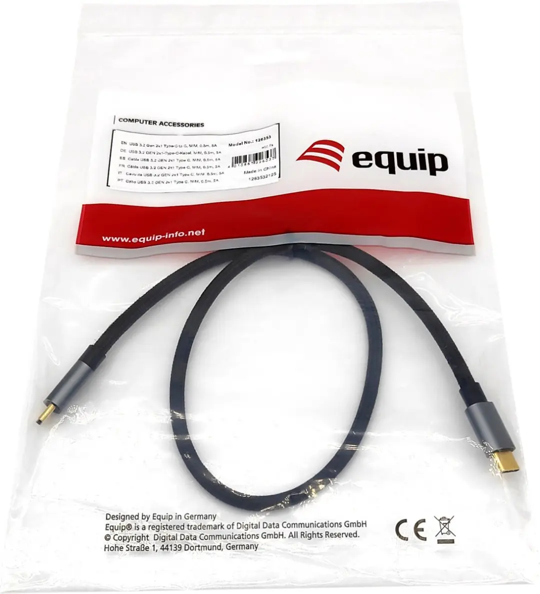 Equip USB-C Kabel 0,5m USB 3.2 Gen 1 - Zwart