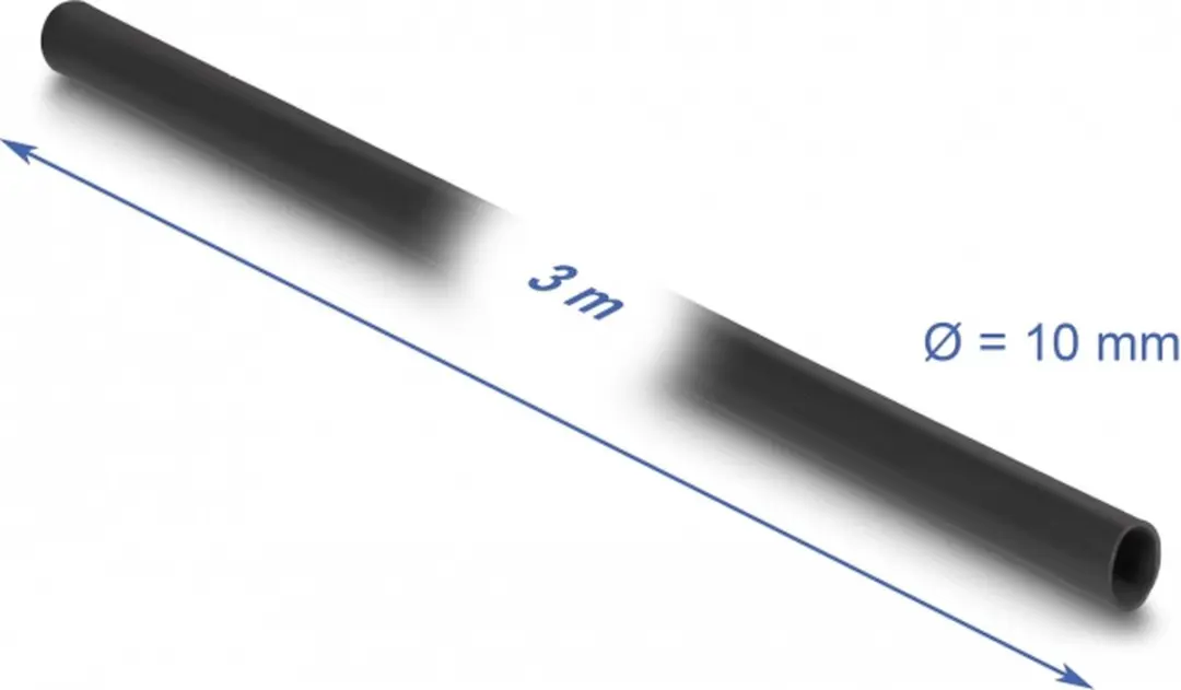 Delock PVC Isolerende Slang 3m x 10mm - Zwart