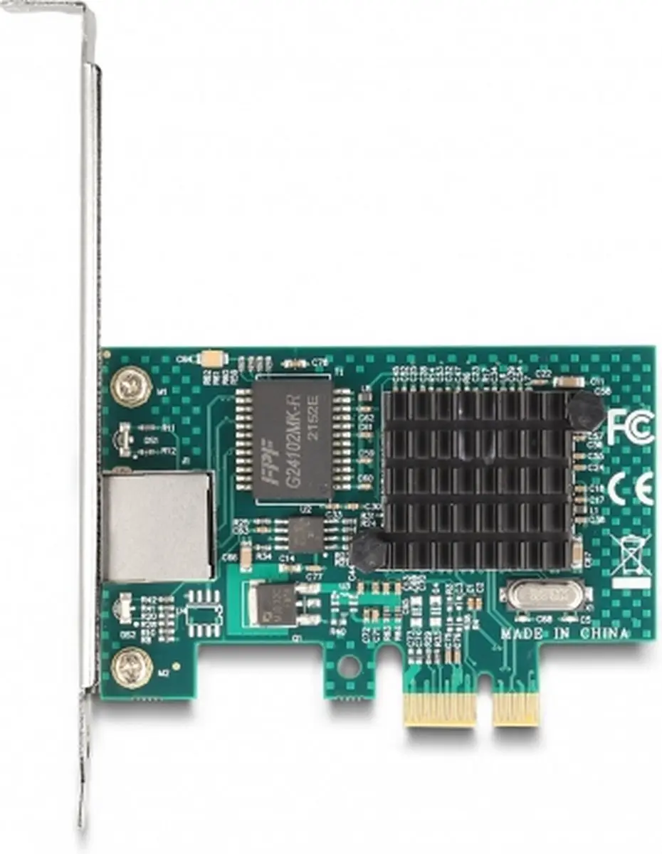 Delock PCIe x1 Gigabit LAN Kaart BCM 88204 - Grijs