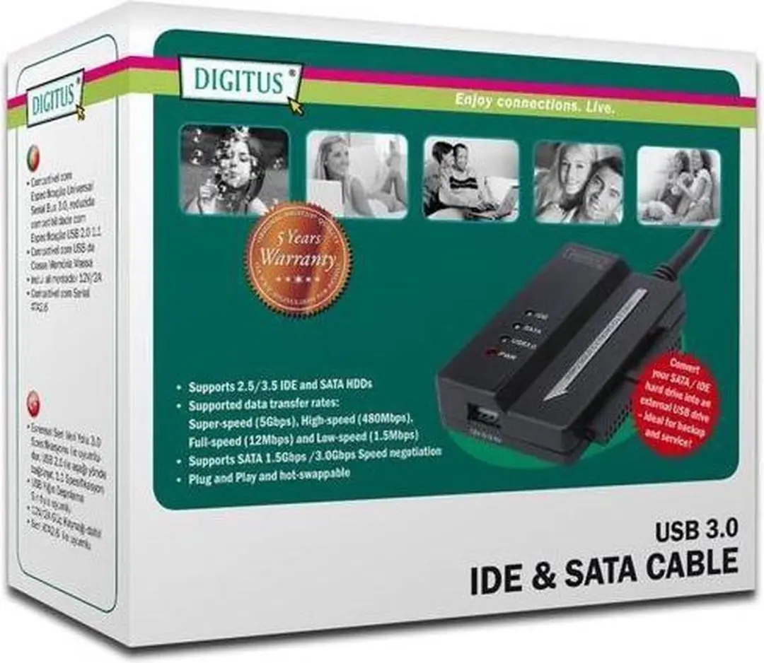Digitus DA-70325 USB 3.0 Aansluitkabel - Zwart