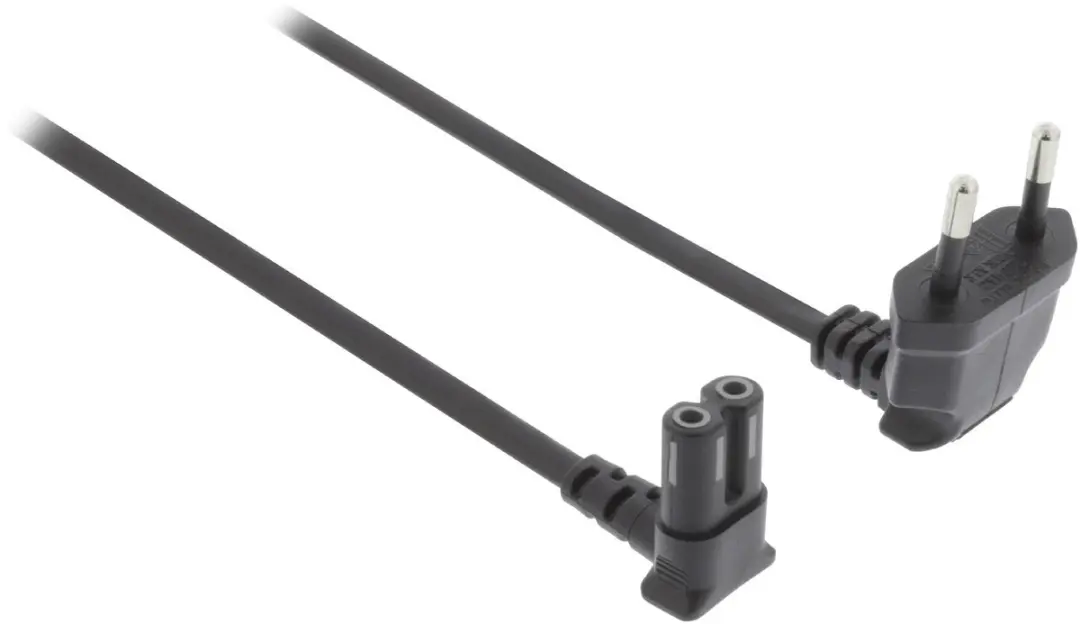 Nedis Stroomkabel CEGL11075BK20 - 2.00m - Gehoekt 90° - Zwart