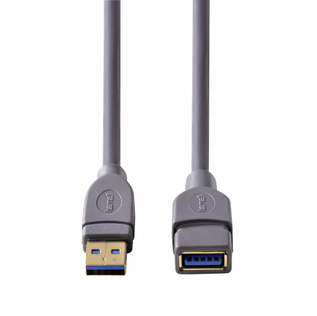 Hama USB 3.0 Verlengkabel 3m - Verguld - Grijs