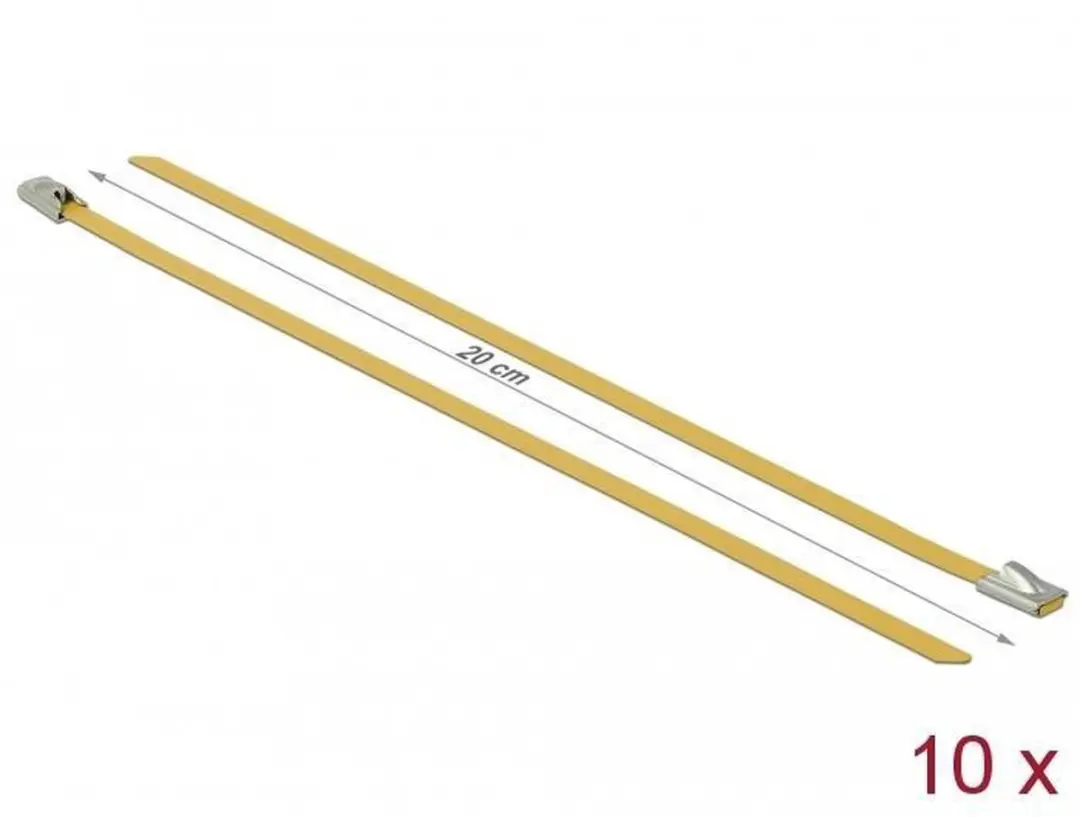 Delock Roestvrijstalen Kabelbinders 200x4.6mm - Geel - 10 Stuks