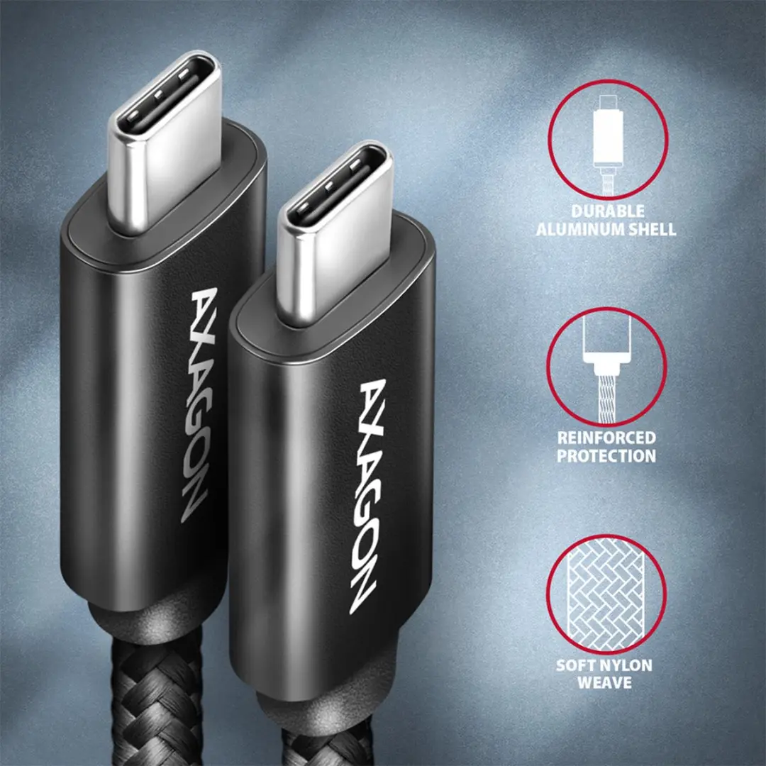 Axagon BUCM432-CM10AB USB4 Gen 3x2 Kabel - 1m - Zwart