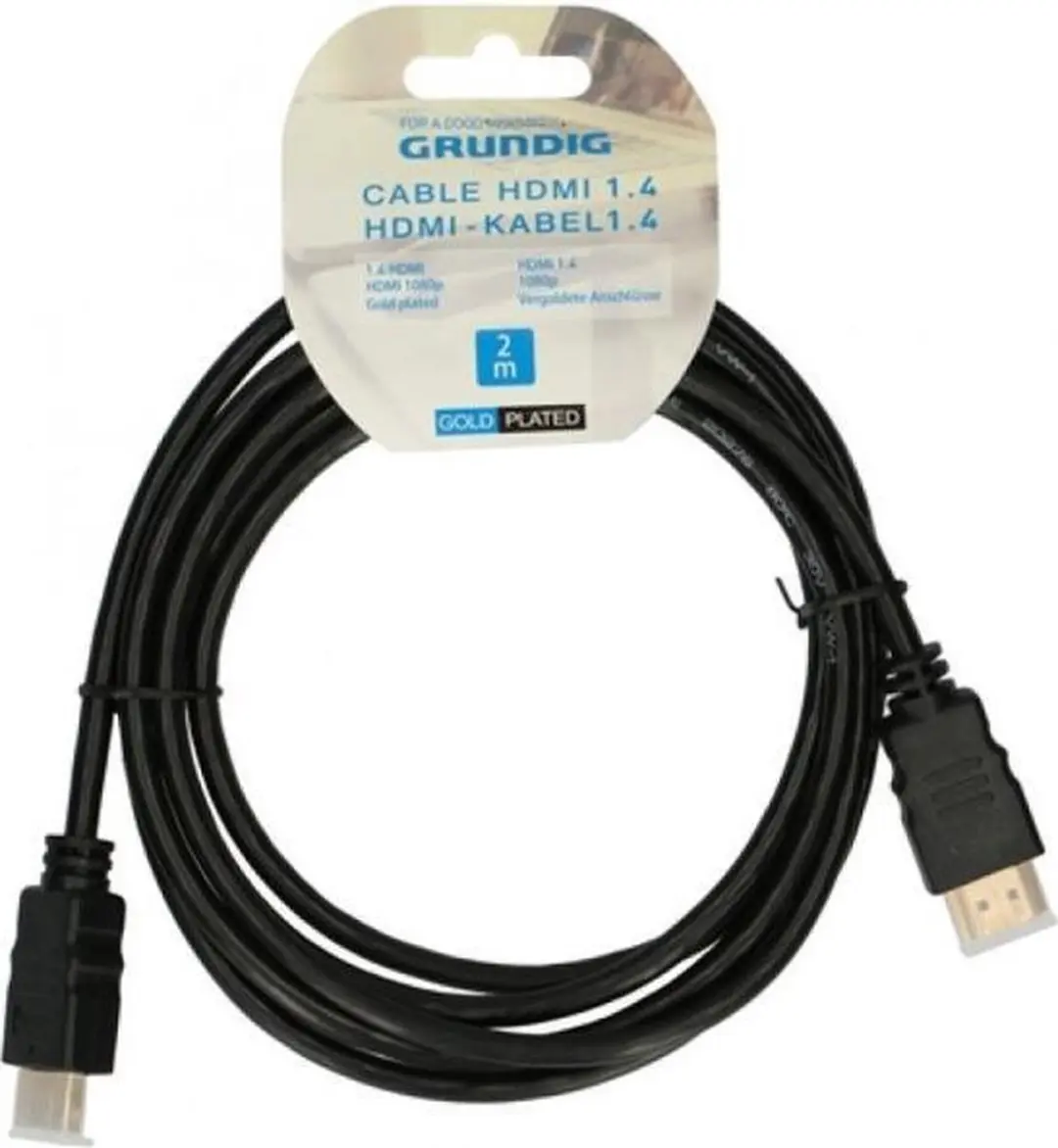 Grundig HDMI Kabel 1.4 2m - Zwart - met Ethernet