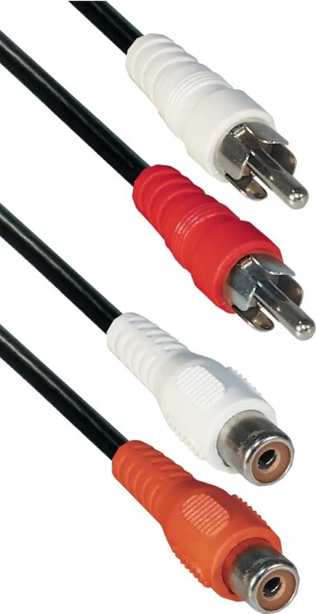 InLine Tulp Stereo Audio Verlengkabel 20m - Zwart