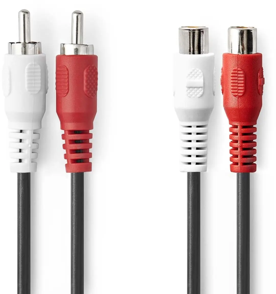 InLine Tulp Stereo Audio Verlengkabel 20m - Zwart