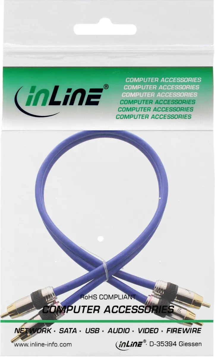InLine Tulp Audiokabel 5m - Blauw