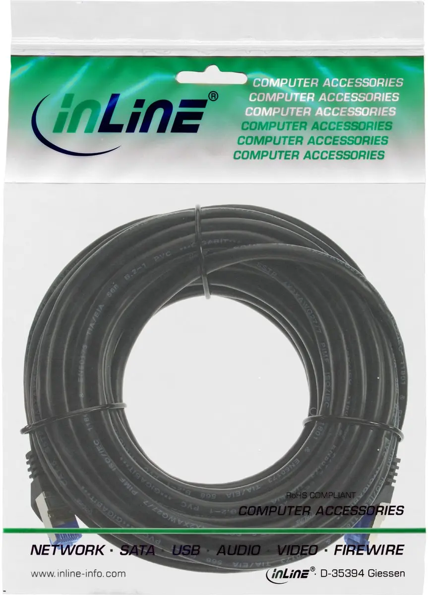InLine Patchkabel U/FTP Cat.6A Armored 10m - Zwart