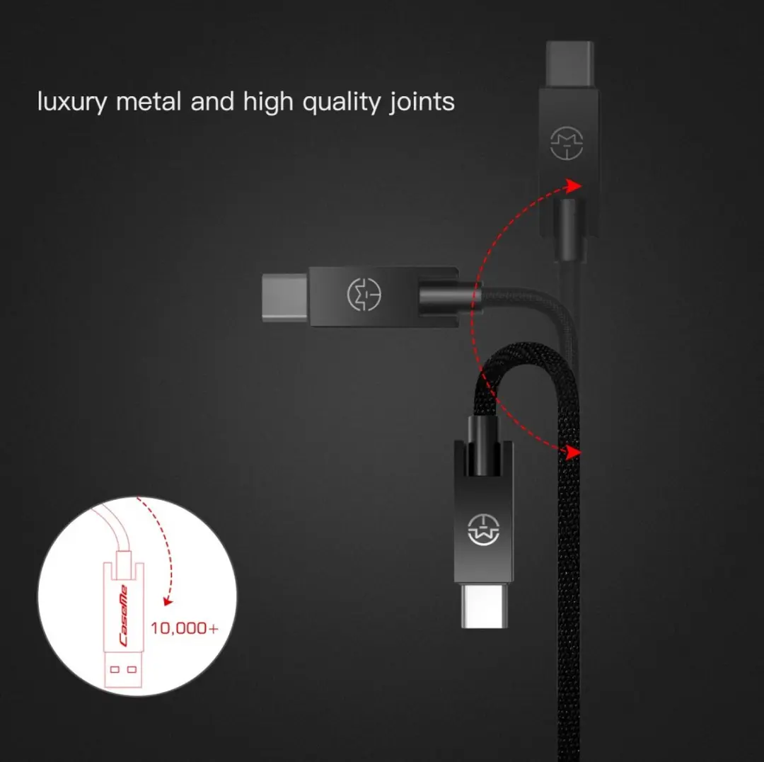 Caseme USB naar USB-C Kabel 25cm - Zwart