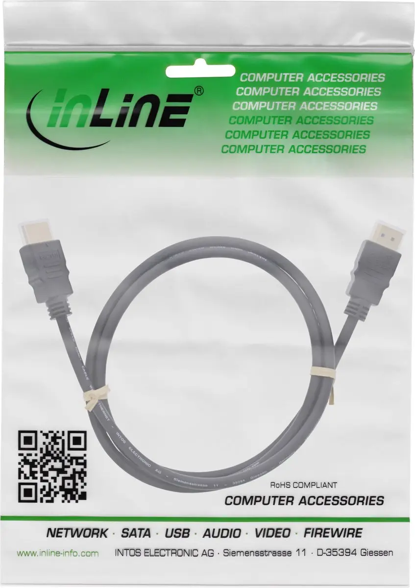 InLine HDMI High Speed Kabel met Ethernet - 10m - Zwart