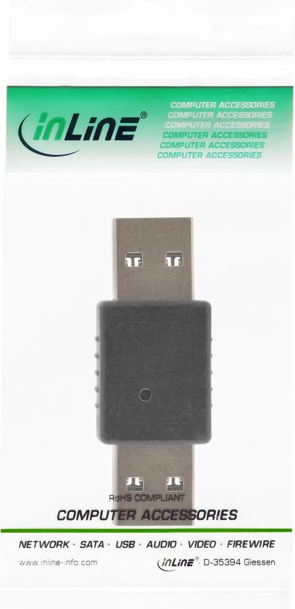 InLine USB-A Koppelstuk USB3.0 - Zwart