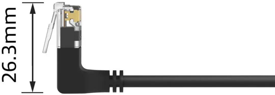 ACT DD6900 Patchkabel CAT6A U/UTP 0,5m - 90° haaks - Zwart - afbeelding 6 van 6