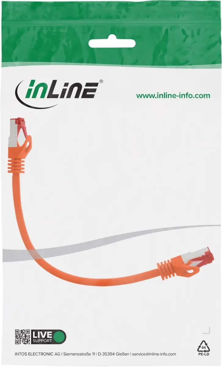 InLine Patchkabel S/FTP Cat.6 0,3m - Oranje
