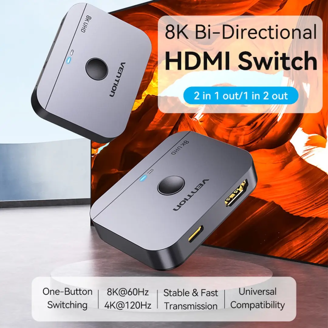 Vention AKPH0 2.1 8K Switch - Zilver