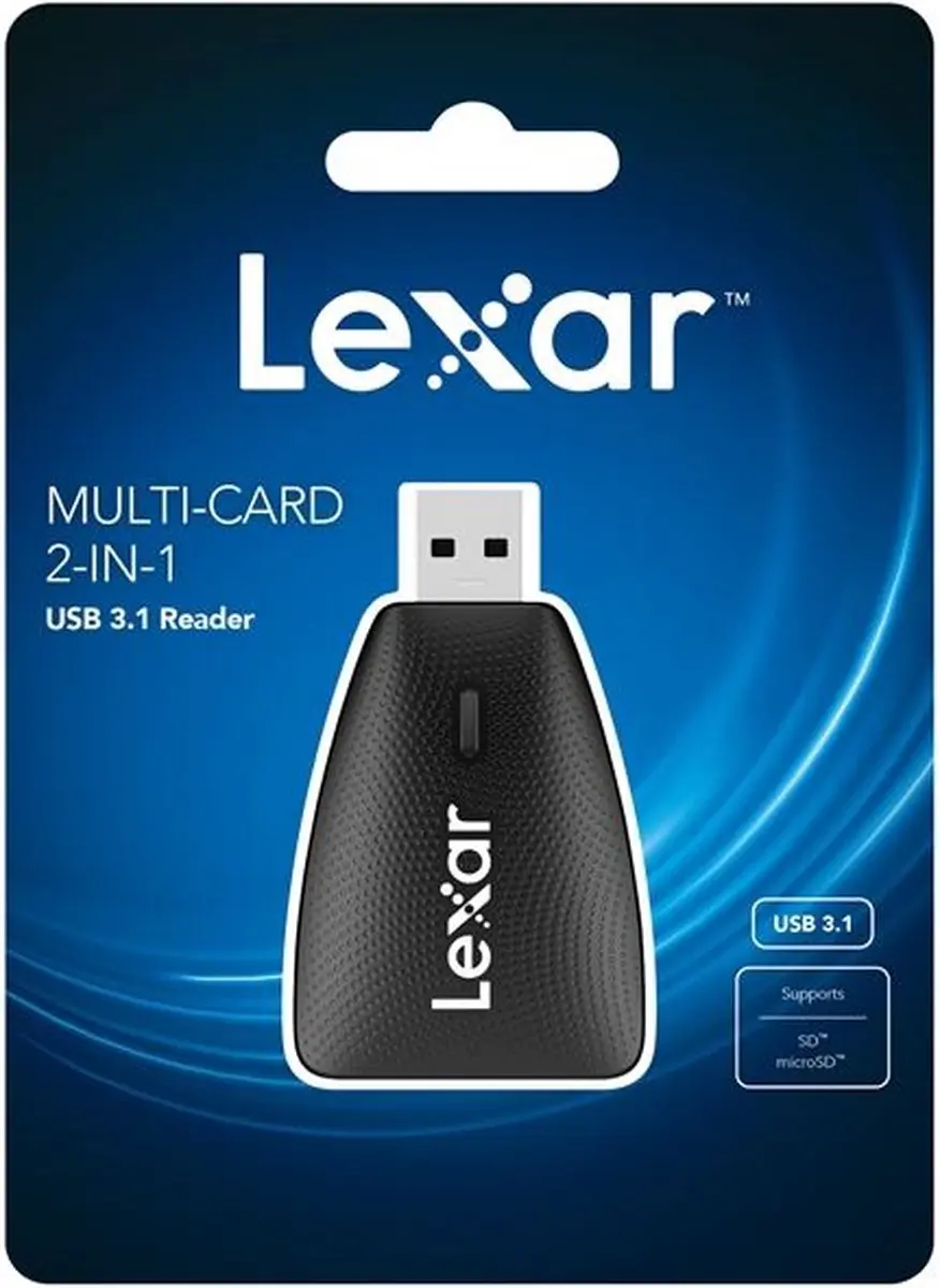 Lexar Multi-card 2-in-1 USB 3.1 Reader 50900274 - Zwart