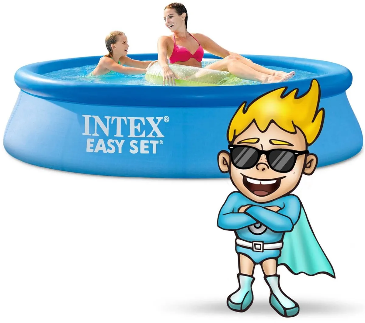 Intex Tuinuitbreidingszwembad 244x61cm Blauw - afbeelding 2 van 4