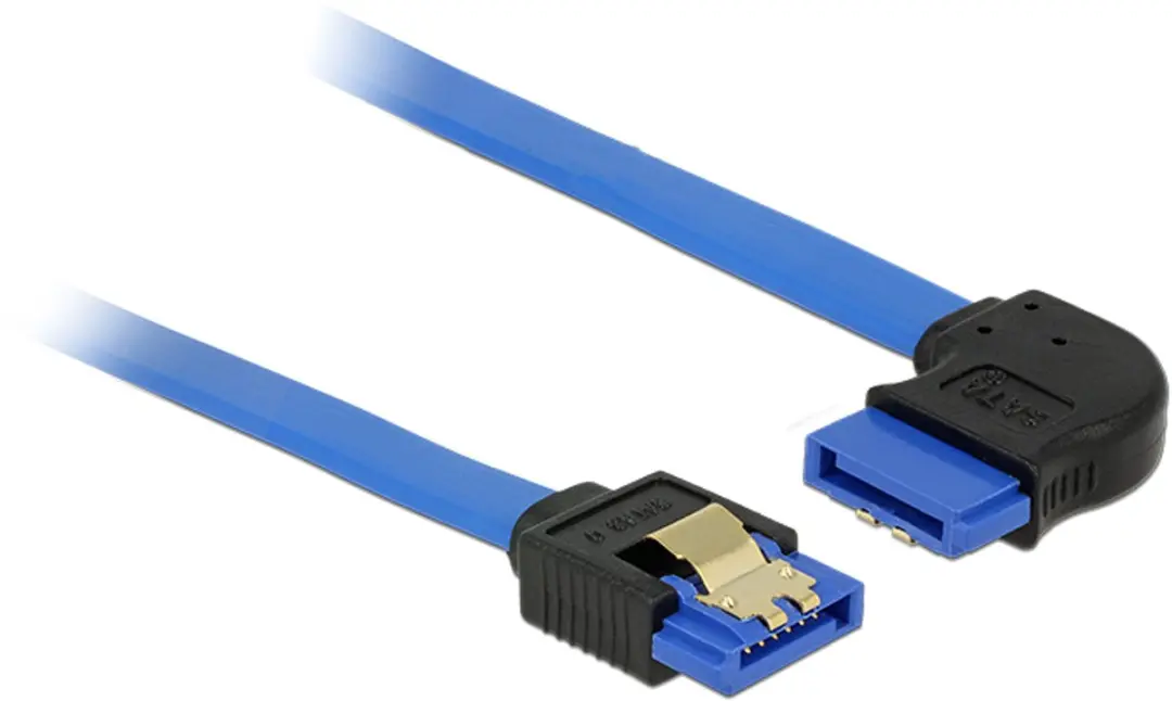 Delock SATA Kabel 6 Gb/s 20cm - Blauw met gouden clips