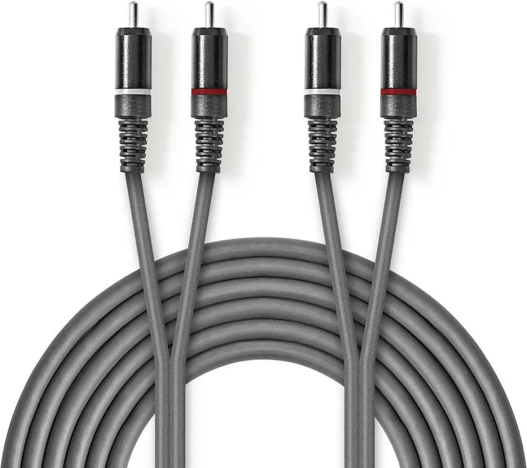 Nedis Stereo-Audiokabel RCA Male - 2x RCA - 1.5m - Donkergrijs