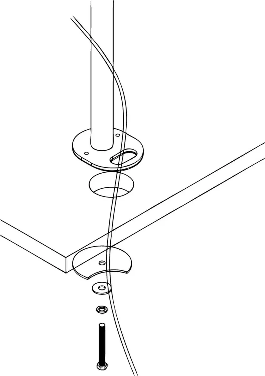 Neomounts FPMA-D960GROMMET Bureaudoorvoer Montageplaat - 10-49" - Zwart