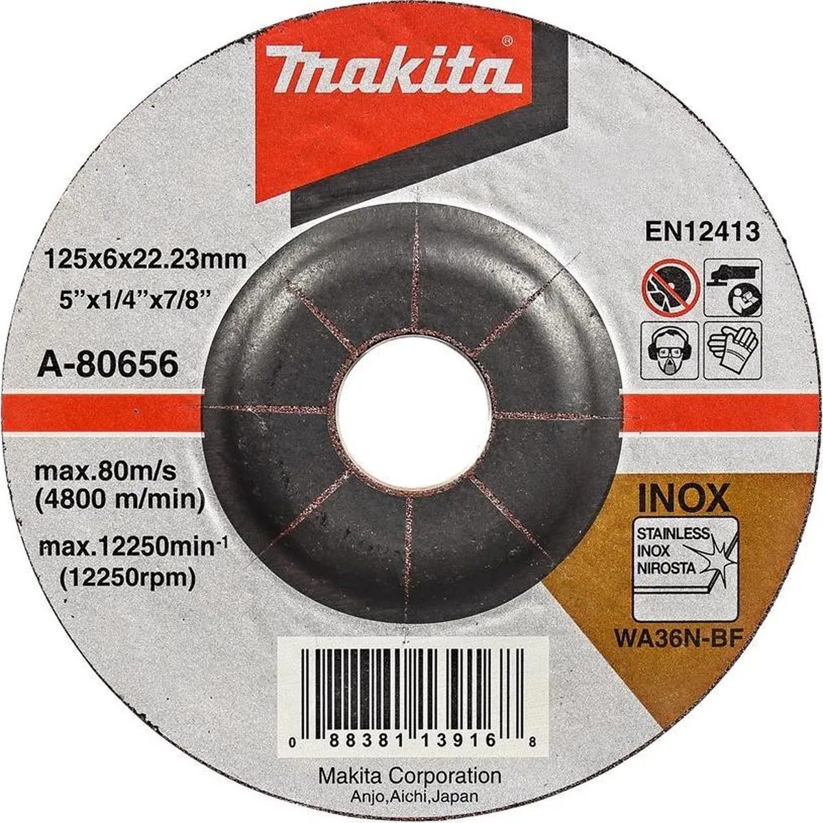 Makita A-80656 Afbraamschijf RVS 125mm - 22.23mm As
