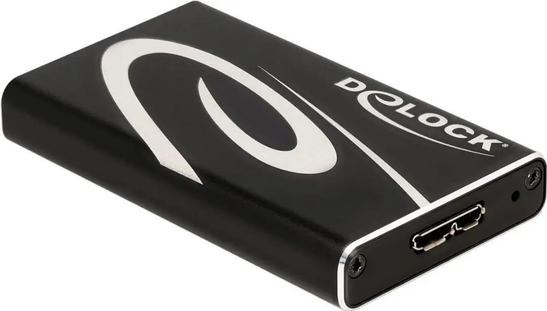 Delock External Enclosure voor mSATA SSD - USB 3.2 Gen 1 - Zwart