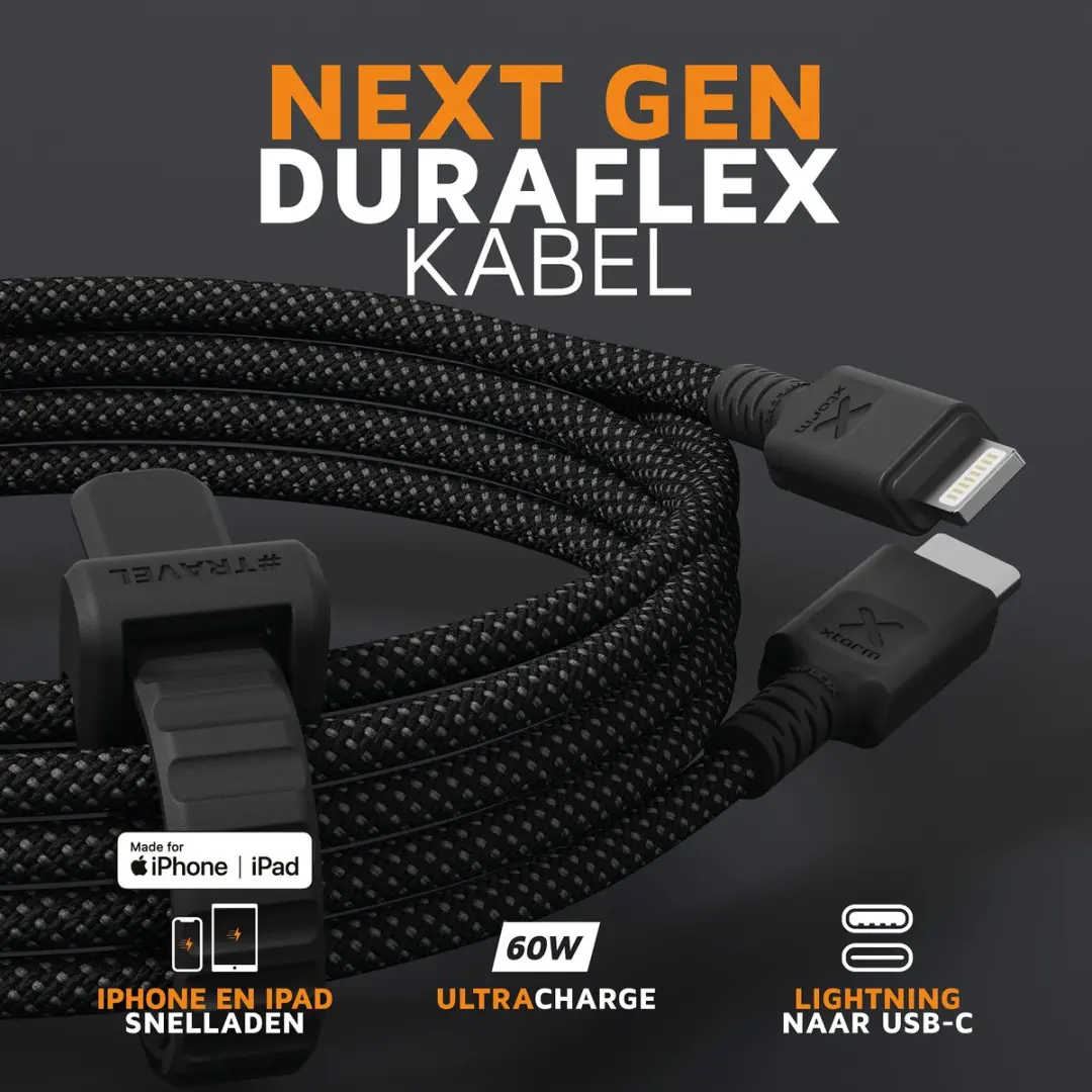 Xtorm Next Gen USB-C naar Lightning Kabel CX3041 - 3m - Zwart