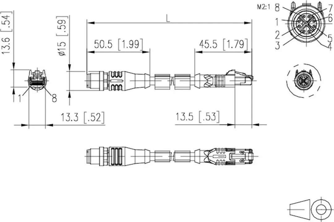 Metz Connect 142M2X15100 M12 Netwerkkabel CAT 6A S/FTP 10m - Groen