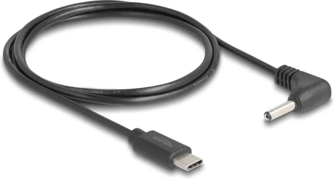 Delock USB-C DC Haakse Kabel 3,5x1,35mm 5W - 1,5m