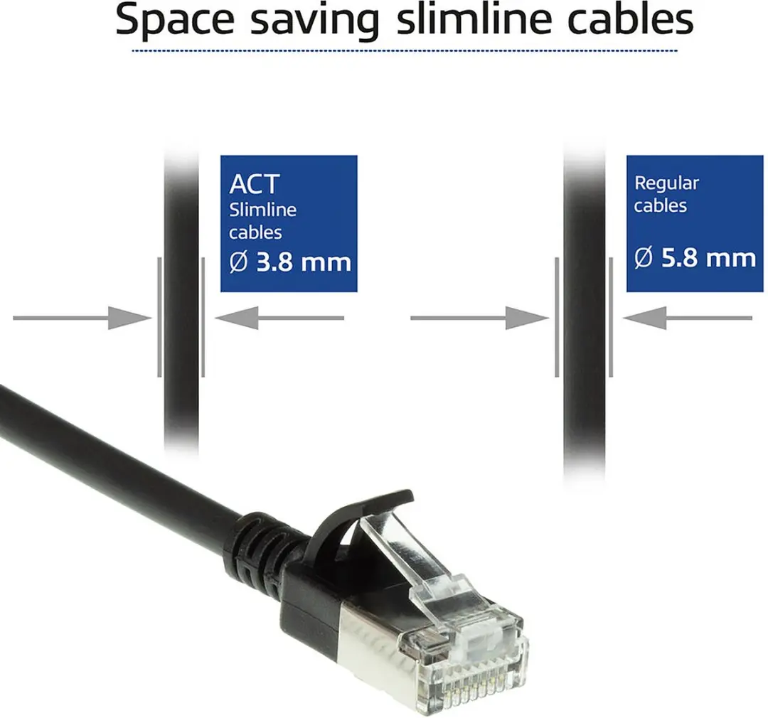 ACT DC7901 CAT6A Patchkabel 1m - Zwart
