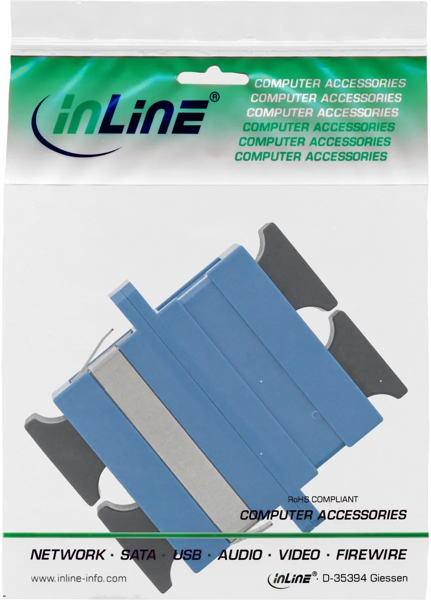 InLine 89992S SC Duplex Single Mode Inbouwkoppelstuk - Blauw