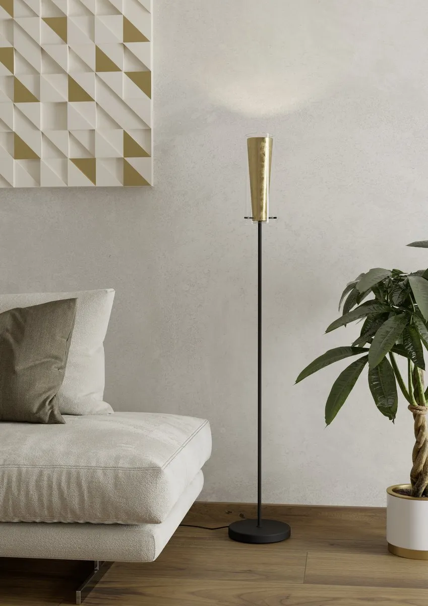 Eglo Pinto Gold Staande lamp E27 - Zwart/Goud - afbeelding 3 van 6