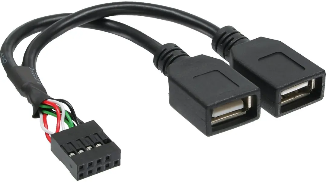 InLine Pin Header Adapter USB2.0 2x USB-A