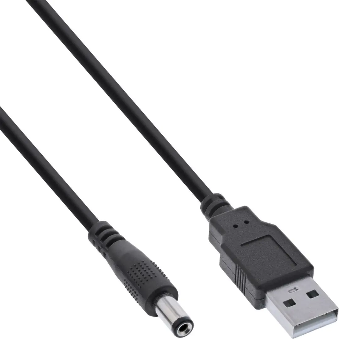 InLine USB-A naar DC 5,5x2,5mm Kabel 1m