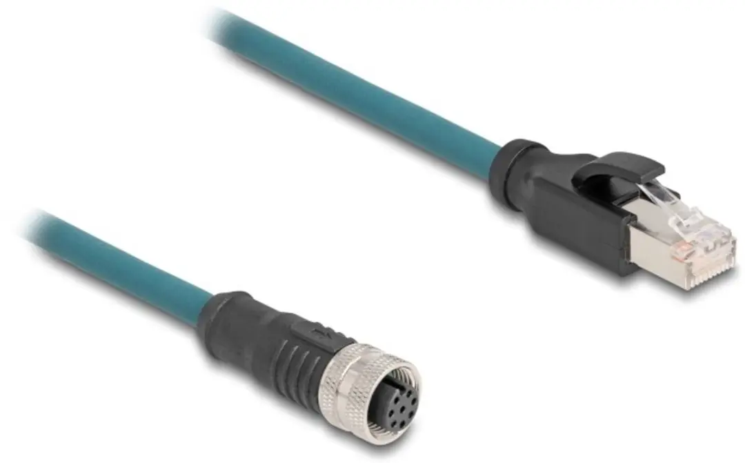 Delock M12 8-pins A-gecodeerd Industriële Netwerkkabel CAT5e 0,5m